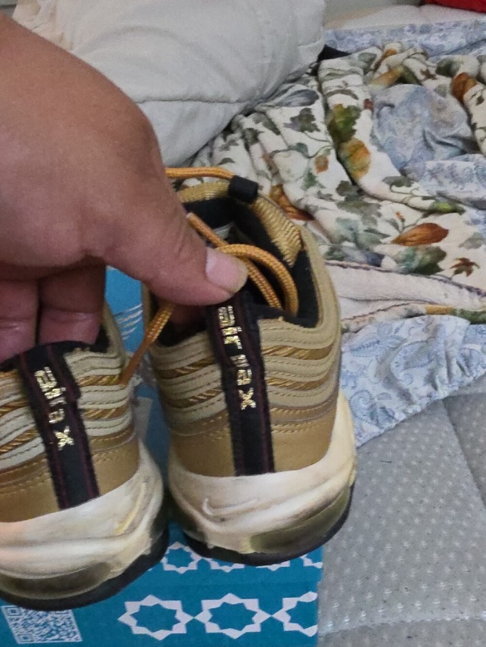Nike Gold and Black Air Max 97 with Red Swoosh - Picture 6 of 7